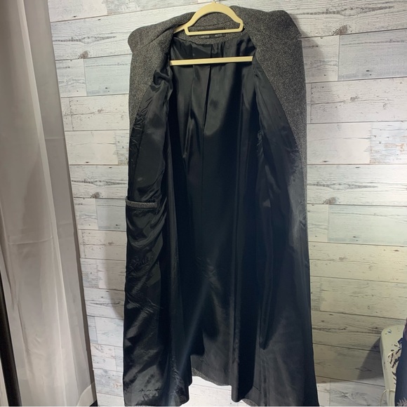 Alorna Petite Womens Wool Coat  Herringbone Double Breasted Lined - Picture 2 of 10